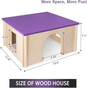 img 3 attached to 🐹 HOC Guinea Pig House with Window - Hideout Hut for Small Animals, Ideal for Guinea Pigs, Hamsters, Chinchillas and More, Natural Wooden Hideout Habitat