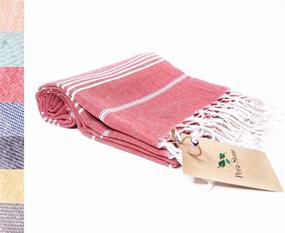 img 4 attached to 🏖️ Pera Stone Turkish Towel - Prewashed, Soft 100% Cotton 70'x39', Absorbent, Quick-Drying, Washer-Dryer Safe, No Shrinkage, Oversized Lightweight, Ideal for Beach, Bath, Spa, Gym, and Travel (Coral)