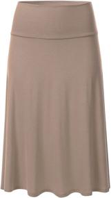 img 4 attached to 👗 FLORIA Women's Lightweight Elastic Flared Skirts: Stylish Women's Clothing for Comfort and Versatility