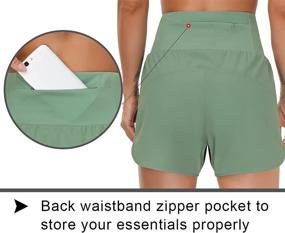 img 2 attached to 🏋️ THE GYM PEOPLE Women’s High Waist Running Shorts with Built-in Liner - Athletic Hiking Workout Shorts with Zippered Pockets