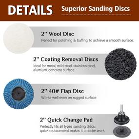 img 1 attached to 🛠️ DRILLPRO 70Pcs Sanding Discs Set: 2 inch Quick Change Discs for Die Grinder, Surface Conditioning, Strip, Grind, Polish, Rust Paint Removal (Updated)