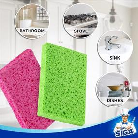 img 2 attached to MR.SIGA Non-Scratch Scrub Sponges: Gentle Kitchen Dish Scrubbers - 12 Pack