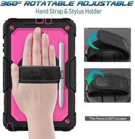 img 2 attached to 📱 Timecity Galaxy Tab A 10.1 Case with Rotation Kickstand, Hand Strap, S Pen Holder - Full-Body Cover for SM-T580 T585 T587 2016 Release Tablet - Built-in Screen Protector - Black+Rose