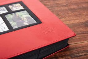 img 1 attached to 📷 Artmag Large Capacity Wedding Family Leather Photo Album - Holds 600 Horizontal and Vertical 4x6 Photos with Black Pages - 4x6 600 Photos, Red