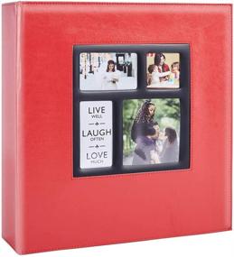 img 2 attached to 📷 Artmag Large Capacity Wedding Family Leather Photo Album - Holds 600 Horizontal and Vertical 4x6 Photos with Black Pages - 4x6 600 Photos, Red