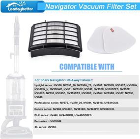 img 3 attached to 🔍 HEPA + Foam & Felt Filters Set for Shark Navigator Lift-Away NV350, NV351, NV352, NV355, NV356E, NV357, NV360, NV370, NV391, UV440, UV490, UV540 - Compatible with XFF350 & XHF350 Filters - High-performance Replacement Filters