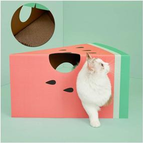 img 4 attached to 🐱 VETRESKA Cat Condo House: The Ultimate Cat Scratcher Cardboard Bed, Lounge, and Toy!