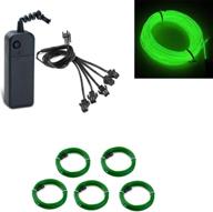 🎉 vibrant green el wire - portable battery-powered neon light with 3 light modes for xmas party, wedding décor & pub atmosphere – 5x1meter pack logo