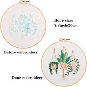 img 1 attached to 🧵 Embroidery Starter Kit - 4Pack with Pattern, Instructions, Hoop, Clothes, Plants & Flowers Design - DIY Beginner Stitch Kit with Color Threads (Embroidery Kit-C)