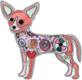 img 4 attached to 🐶 WEVENI Enamel Alloy Chihuahua Dog Brooch Pet Puppy Pins in Pink - Ideal Jewelry Gift for Women, Ladies, and Girls to Complement Scarves, Suits, and Dresses