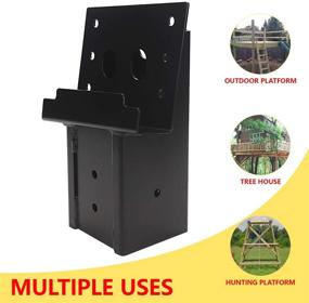 img 1 attached to 🔩 A-KARCK Heavy Duty Steel Compound Angle Brackets 4x4, 4PCS - Multi-Use Outdoor Platform Brackets for Observation Decks and Deer Stand, Black Coated