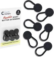 comfy clothiers 6-pack black flexible button waist extenders: perfect for men and women’s pants, shorts, skirts - jean extender buttons logo