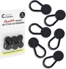 img 4 attached to Comfy Clothiers 6-Pack Black Flexible Button Waist Extenders: Perfect for Men and Women’s Pants, Shorts, Skirts - Jean Extender Buttons