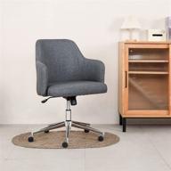 🪑 adjustable home office chair: upholstered, movable, and swivel - ideal for computer desk, office leisure, bedroom, or modern fabric vanity armchair in living room логотип