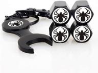 incart universal stainless steel (4pcs) car tire caps car valve stem air cover caps (1pcs) keychain cool spider logo fashion black widow black logo