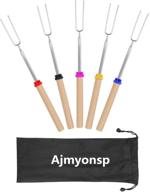 🔥 premium ajmyonsp marshmallow roasting sticks - extendable 32-inch smores stick for fire pit - ideal campfire skewers for hot dogs & mashmellow camping - 5 pack logo