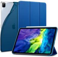 🔵 esr navy blue rebound slim smart case for ipad pro 11 (2020 & 2018) with auto sleep/wake, viewing/typing stand, flexible tpu back, and rubberized cover logo