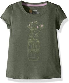 img 1 attached to Carhartt Graphic Sleeve Girls' Cotton T-Shirt - Tops, Tees & Blouses