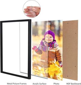 img 2 attached to 🖼️ Stylish 11x14 Picture Frame Set: Dual Formats for Wall or Tabletop Display, Black Frame for Artwork, Certificates - 2-Pack, Black