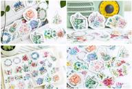 🌸 deseaco floral phone stickers for scrapbooking, planner, and aesthetic journaling supplies. decorative kawaii stickers for laptop diy crafts, bullet journaling, junk journal, calendar, and notebook logo