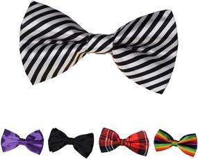 img 4 attached to DBFF0021 Multi Satin Romance Pre Tied Boys' Accessories via Bow Ties