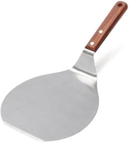 img 4 attached to IUAQDP Pizza Spatula Peel Shovel Cake Lifter with Wood Handle - Stainless Steel Plate Holder Baking Tool for Homemade Pizza and Baking