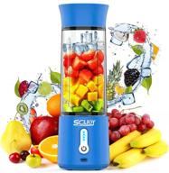 🍹 scijoy portable blender: 17 oz personal blender for shakes and smoothies, 4000mah usb rechargeable battery, six blades & cleaning brush logo