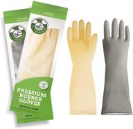 🧤 waterproof rubber dishwashing gloves for kitchen - 2 pairs | reusable household cleaning gloves with non-slip grip logo