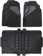 go gear 11179000: full size heavy duty black floor mats - premium 4 piece set logo