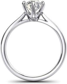 img 4 attached to 💍 Classic 6-Prong Solitaire Simulated Diamond Engagement Ring - Sterling Silver 2.0 CT - Perfect Promise Bridal Wedding Ring