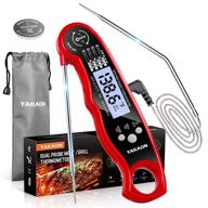 🔥 yakaon upgraded 2-in-1 digital meat thermometer: instant read, ultra fast, oven safe, backlight, magnet, calibration for deep fry, bbq, grill, turkey logo