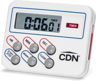 cdn digital timer and clock with memory function, 6.8 x 4.5 x 0.9 inches, cream logo