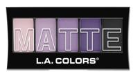 💜 l.a. colors purple cashmere matte eyeshadow: high-quality, long-lasting 5 color palette - 0.08oz - affordable pack of 1 - cem473 logo