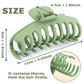 img 3 attached to 🌟 FCLEIH 6 Pack Big Hair Clips - 4.33" Large Claw Clips with Nonslip Grip - Jumbo Jaw Clips for Thick or Thin Hair - Strong Hold Hair Barrettes - Giant Matte Banana Hair Accessories for Women's Fashion