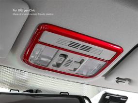 img 2 attached to 🚗 Red Car Front Reading Light Frame ABS Decoration Cover Trim Sticker for 10th Gen Honda Civic Accessories Sedan Hatchback LX EX EX-L Sport Touring Si Coupe Type R 2016-2021