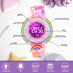 img 3 attached to VAPCUFF 3D Cartoon Waterproof Watches with Alarm for Girls - Best Toys Gifts for Girls Age 3-10: Improved SEO