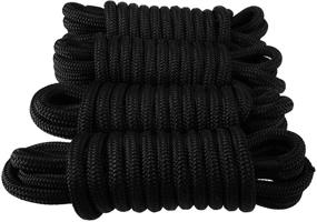 img 2 attached to ⚓️ Amarine Made 4-Pack - 5/8 Inch x 20 FT - Double Braid Nylon Dockline - Mooring Rope - Enhanced Double Braided Dock Line