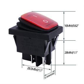 img 1 attached to 🚣 Waterproof Rocker Toggle Switch LED Light Illuminated 16A 4 Pins 2 Position ON/Off DPST DC12V for Boat or Car Twidec (Pack of 2, Red + Green)