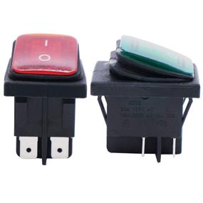 img 3 attached to 🚣 Waterproof Rocker Toggle Switch LED Light Illuminated 16A 4 Pins 2 Position ON/Off DPST DC12V for Boat or Car Twidec (Pack of 2, Red + Green)