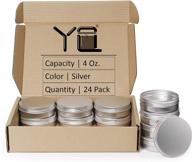 24-пакет 4 унции пустые свечные банки из алюминия консервные банки круглые металлические контейнеры с винтовой крышкой для изготовления свечей, мази или специй - yq логотип