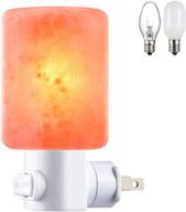 🔮 amir (enhanced) himalayan salt rock lamp – air purifying natural crystal light with 2 bulbs (including 1 colorful bulb) – mini hand carved night light for lighting decoration, ul-listed wall plug логотип