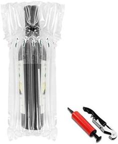 img 1 attached to Wine Bottle Protector Bags 18 Pack with Air Pump: Leakproof Glass Travel Sleeves for Safe Transport, Complete with Air Filled Column Cushioning and a Wine Opener