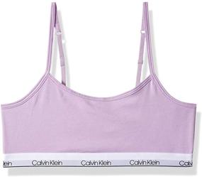 img 4 attached to Calvin Klein Girls' Cotton Training Bra Bralette with Adjustable Straps, 2 Pack - Ultimate Comfort and Support for Young Girls