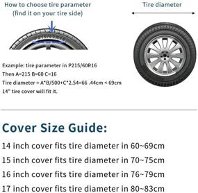 img 3 attached to 🚗 Waterproof Dust-Proof PVC Leather Spare Tire Cover - Ideal Fit for SUV, Jeep, RV, Trailer, Truck (14" Diameter: 23.62" - 27.16")