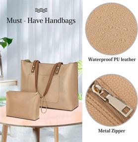 img 1 attached to Handbags Waterproof Durable Leather Shoulder Women's Handbags & Wallets for Totes