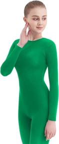 img 1 attached to 👗 Flexible and Stylish Unisex Full Body Unitard: SUPRNOWA's Long Sleeve Spandex Crew Neck Unitard