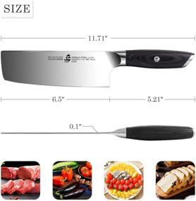 img 2 attached to 🔪 Нож Nakiri от TUO 6,5 дюйма - овощной кинжал-клинок в стиле Usaba - немецкая сталь HC с ручкой из паккавуда - серия FALCON - полный комплект в подарочной коробке.