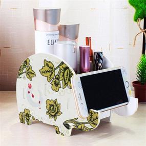 img 4 attached to 🐘 Mokani Elephant Desk Supplies Organizer with Cell Phone Stand and Tablet Desk Bracket - Perfect Desk Decoration for Office Accessories and Christmas Gifts for Kids, Girls, Boys, Women