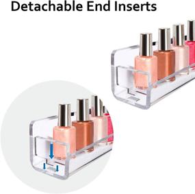 img 3 attached to 🔹 Clear Acrylic Nail Polish Rack Display for 66-90 Bottles, Removable Wall Mounted Shelf with Anti-slip End Slots, Organizing 6 Pack of Nail Polish Holders