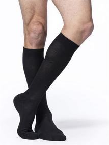 img 4 attached to 🧦 Comfortable Compression: SIGVARIS Men's Cushioned Cotton 182 Calf High Socks | 15-20mmHg Support